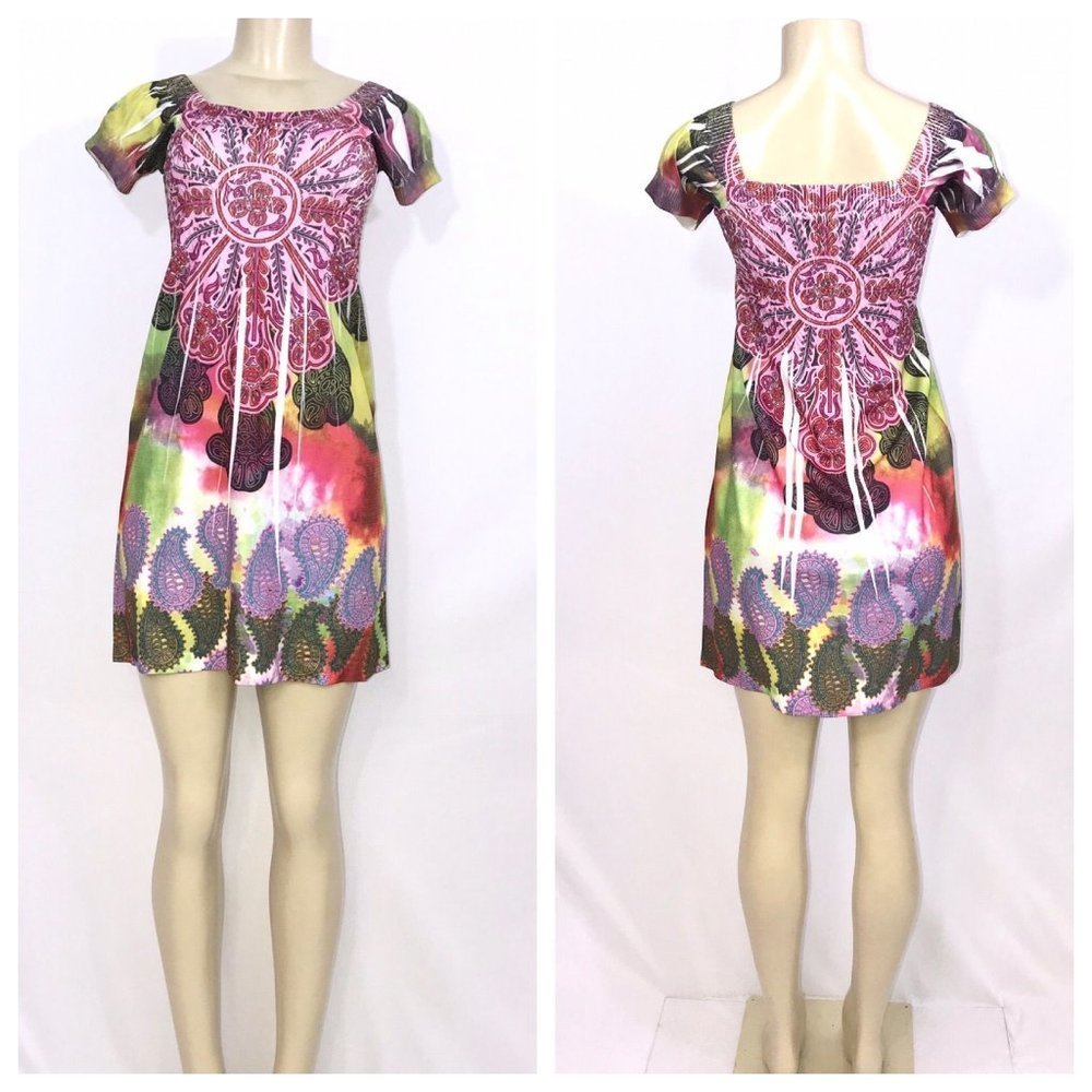 Pink Multi Color Mini Dress Small - Picture 2 of 5